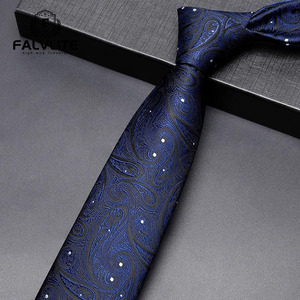 FALVLITE男士领带正装西装商务手打休闲复古高级感蓝色结婚新郎
