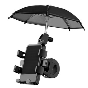 自行车手机支架电动车带小雨伞防震防雨骑手电瓶车摩托车导航架