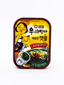 韩国膳府辣味原味紫苏叶罐头公司旅行出差用餐方便韩式小菜 70g