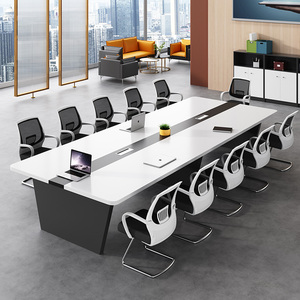 会议桌长桌简约现代大小型会议室办公桌椅组合10-20人接待洽谈桌