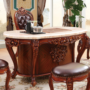 欧式茶台实木雕花美式功夫茶台桌茶具桌子套装一体家用茶桌椅组合