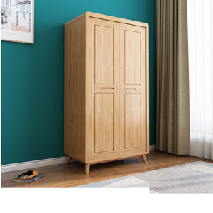 北欧衣柜单人 实木组装2门现代简约推拉门柜子家用小户型卧室衣橱