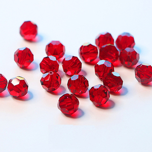 奥地利元素水晶5000多切面地球珠227大红色DIY串珠散珠手工饰品