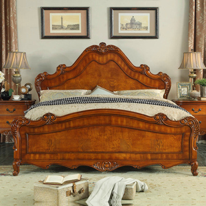 美式全实木1.8米大床主卧双人1.5米欧式简约卧室高档柱子公主婚床