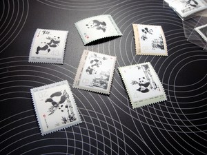 【金方寸邮票收藏】N57-62熊猫邮票 原胶全品编号邮票
