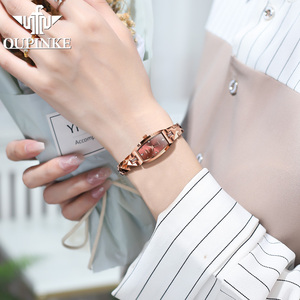 瑞士机芯欧品客正品手表女式新款高端小巧手链款名牌腕表玫瑰金色