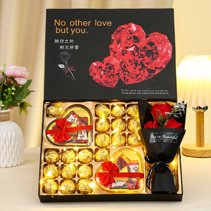创意德芙巧克力礼盒装零食礼包康乃馨花束送女生520情人节礼物