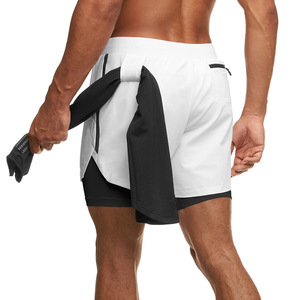 专业运动裤男健身假两件短裤速干训练双层紧身篮球裤跑步弹力迷彩