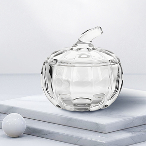 水晶玻璃碗甜品杯燕窝盅南瓜精致高级感器皿小水果盘带盖小碗容器