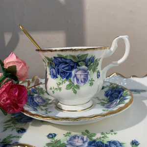 骨瓷咖啡杯碟壶奶罐套装下午茶乡村月光玫瑰花系列乔迁结婚伴手礼