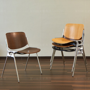 中古餐椅不锈钢复古餐厅咖啡店椅子餐饮商用高级设计师靠背可叠放