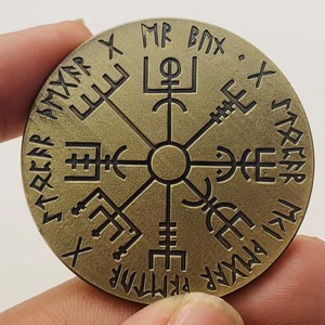 所罗门太阳阵镀青古铜纪念章 克苏鲁神话魔术流浪硬币双面纪念币