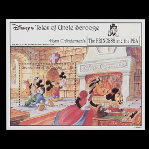 格林纳丁斯圣文森特邮票1992卡通米奇米露童话迪士尼小型张全新T