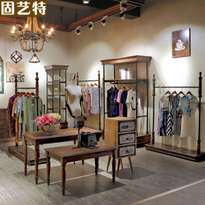 固艺特欧式复古女装店货架展示架服装店铺装饰落地组合衣服陈列柜