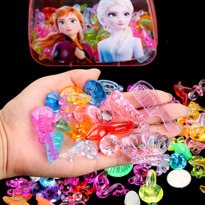 儿童玩具塑料宝石仿水晶钻石七彩色公主手工串珠宝藏大颗男孩女孩