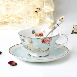 创意欧式咖啡杯碟套装陶瓷金边骨瓷咖啡具整套简约田园下午红茶杯
