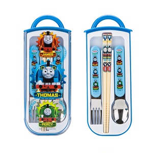 托马斯儿童餐具组外出便携套装三件套收纳盒勺子叉子筷子