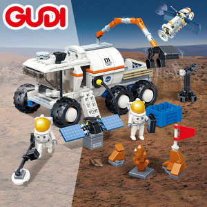 古迪积木运载火箭卫星登陆车模型航天拼装儿童益智发射基地玩具