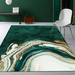 墨绿色轻奢北欧简约地毯时尚客厅沙发茶几毯卧室满铺房间现代地垫