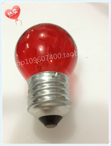 新品西湖 家用白炽红色装饰泡彩色螺旋扣球形蜡烛形老式灯泡15W