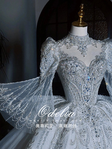 odelia婚纱新娘2024新款《卡美洛》高级感主纱礼服高端重工显瘦