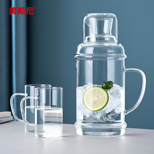 美斯尼玻璃冷水壶耐高温凉白开水杯套装大容量装水瓶泡茶壶凉水壶