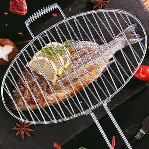 不锈钢烤鱼夹子商用加粗烧烤架大号烧烤夹烤鱼网夹板家用烤肉烤菜