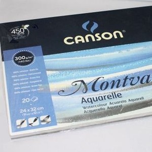 法国康颂Canson梦法儿Montval水彩纸四面封胶水彩本24×32cm 300g