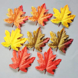 单片秋季秋天仿真枫叶树叶落叶装饰叶假叶子布叶片背景墙拍照道具