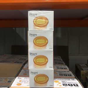印度进口Pears梨牌琥珀橙精油肥皂水晶香皂100gx12Costco国内代购