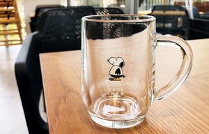 【国内现货】Snoopy史努比咖啡店名古屋限定鹈鹕印花把手杯玻璃杯