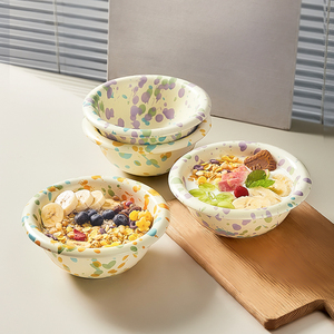 高颜值酸奶碗带勺个人专用早餐燕麦片碗甜品碗好看陶瓷水果沙拉碗