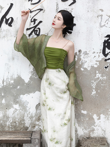 新中式女装中国风改良汉服套装女夏新款别致绝美三件套连衣裙日常