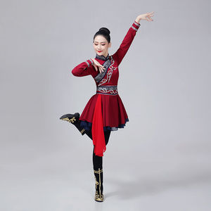 蹈演出服女成人艺考舞台表演蒙考级练习练功服大鼓蒙古族舞蹈服装