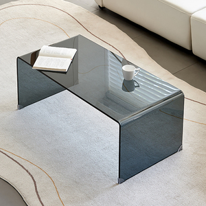 玻璃极简现代简约意式轻奢茶几长方形创意客厅小户型透明茶机桌子