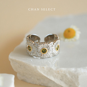 GD同款925纯银小雏菊镶钻高级感精致轻奢时尚开口高级戒指