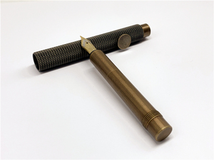 一款收纳起来只有8.5cm的便携式口袋钢笔 黄铜手作笔杆使用墨胆