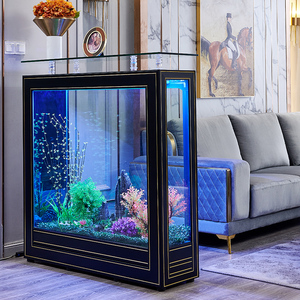 轻奢鱼缸客厅家用家庭中大型金鱼缸玻璃水族箱屏风隔断2022新款