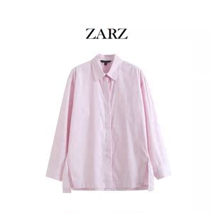 ZARZ自制 欧美风 新款女装 洋气法式气质休闲淑女隐藏式纽扣衬衫