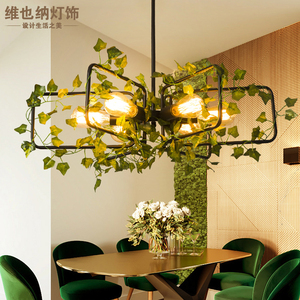 复古工业风铁艺吊灯饰个性创意特色主题餐厅火锅店咖啡厅植物吊灯