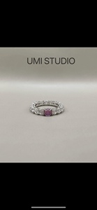 UMI家·轻珠宝/S925银镀真金·国风新中式紫玉髓白蛋戒指
