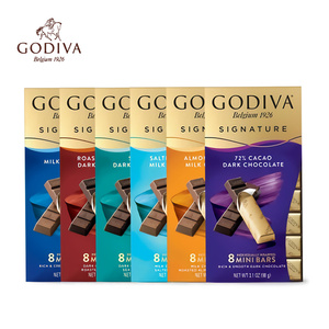 GODIVA/歌帝梵进口牛奶巧克力条烤90g 内含8块独立包装圣诞送女友
