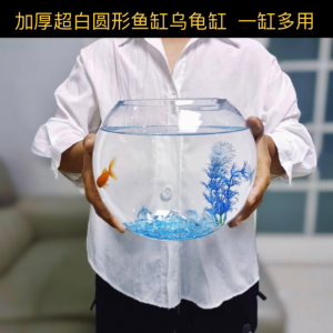 超白加厚客厅电视柜桌面生态水培圆形鱼缸乌龟缸花鱼供养造景新款