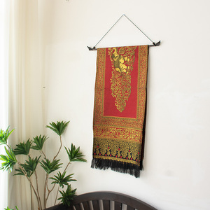 泰国布艺餐桌桌旗软装装饰丝巾架泰式挂布东南亚风格壁挂墙饰挂件