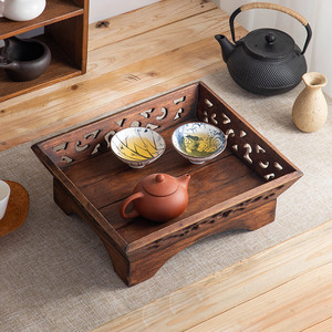 泰国实木质水果盘家用过年客厅茶几零食盘复古新中式围炉煮茶果盘