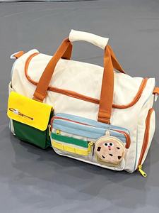 日本STELU可爱撞色短途旅行包运动健身单肩手提斜包大容量收纳袋