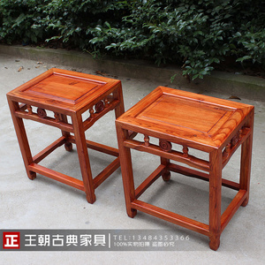 实木铜钱方凳榆木八仙桌凳子明清古典换鞋凳小矮凳中式仿古家具
