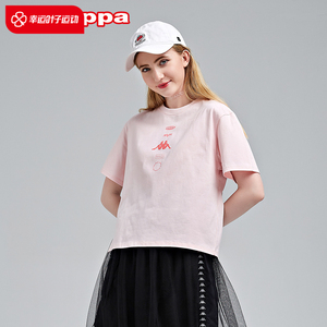 Kappa卡帕短袖女装2021秋季新款运动服休闲圆领上衣T恤K0B42TD68
