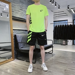 品牌运动服套装男夏季速干透气T恤户外休闲健身跑步训练速干衣