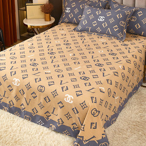 简约全棉床单单件100纯棉磨毛加厚双人圆角被单枕套床上三件套1.8